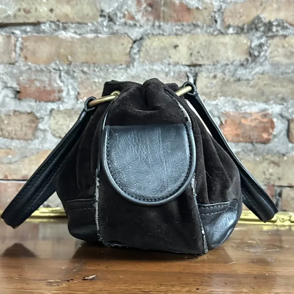 Vintage Y2K Juicy Couture Black Velour Shoulder Bag